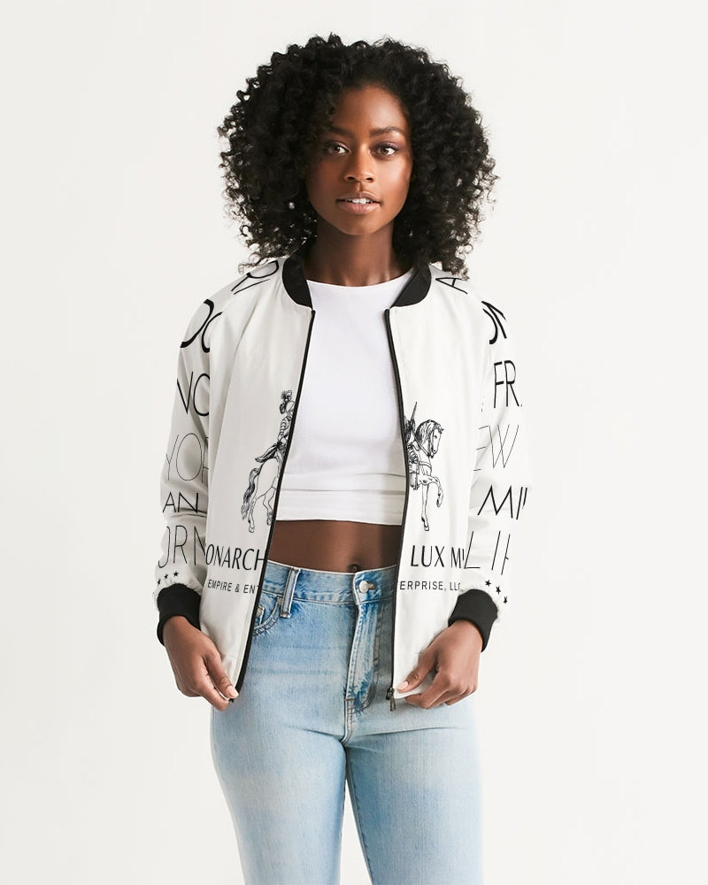 Monarch Luxury MKE - Eboni-Onyx Women's All-Over Print Bomber Jacket