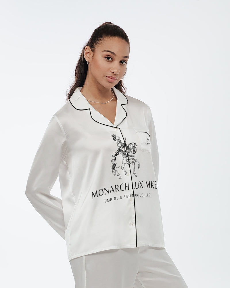 Royal Knight Warrior Women's Satin Long Sleeve Pajama Top