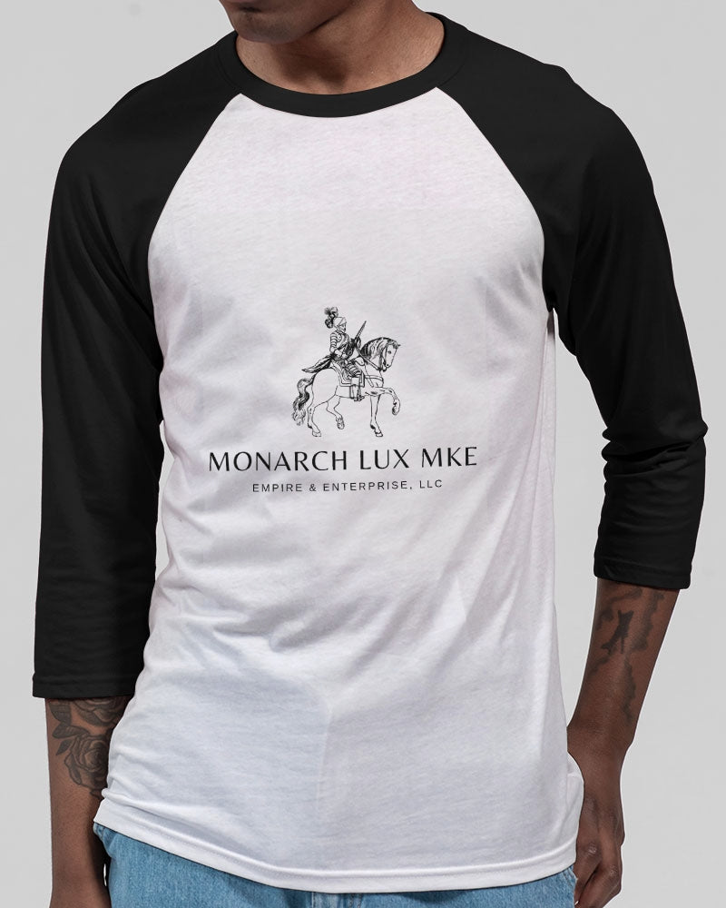 Monarch Luxury MKE - Eboni-Onyx Unisex Three-Quarter Sleeve Baseball Tee | Bella + Canvas