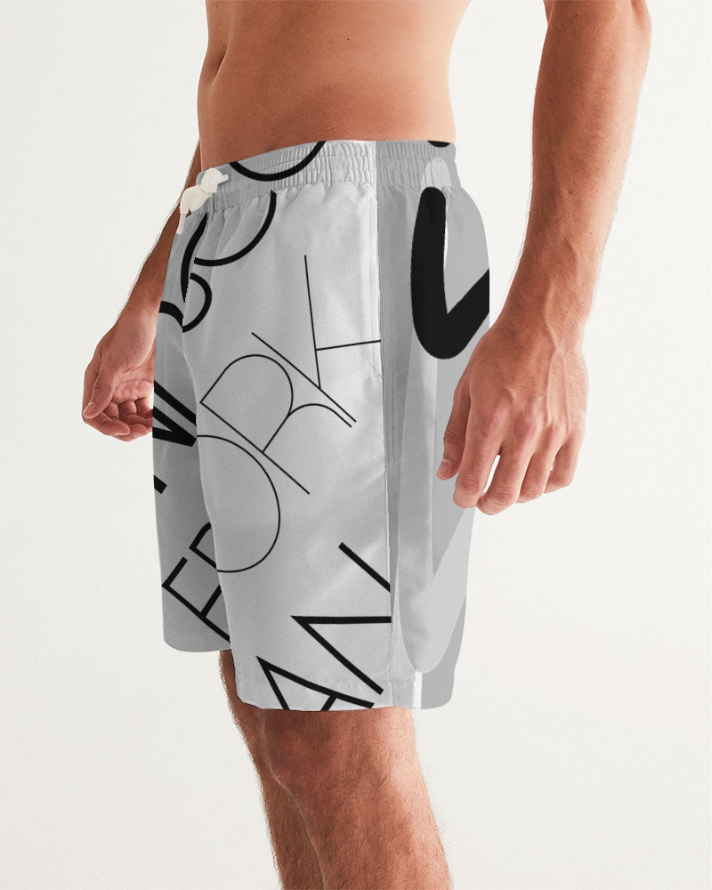 Monarch Luxury MKE - White Smoke Men's All-Over Print Swim Trunk