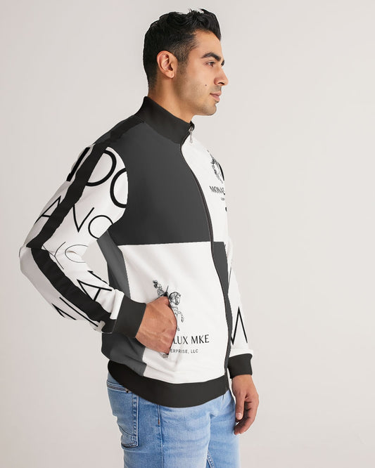 Monarch Luxury MKE - Eboni-Onyx Men's All-Over Print Stripe Sleeve Track Jacket