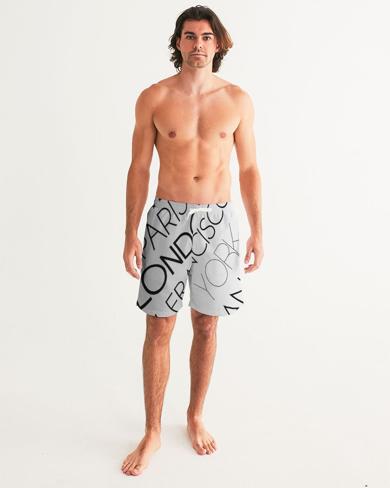 Monarch Luxury MKE - White Smoke Men's All-Over Print Swim Trunk