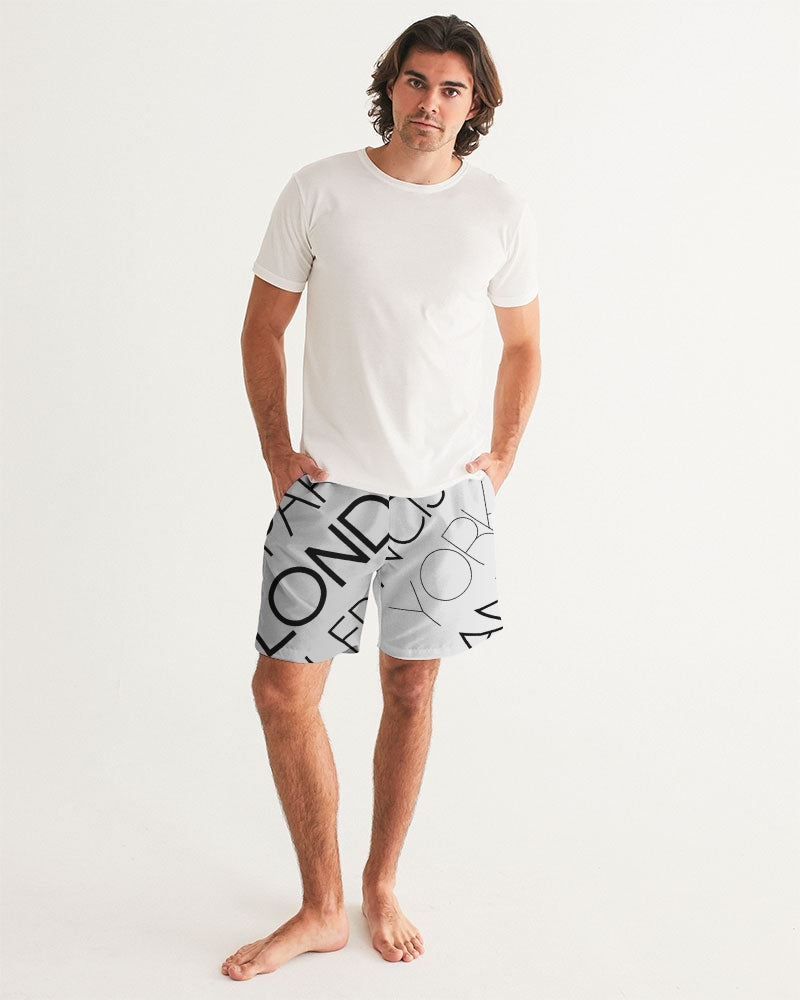 Monarch Luxury MKE - White Smoke Men's All-Over Print Swim Trunk