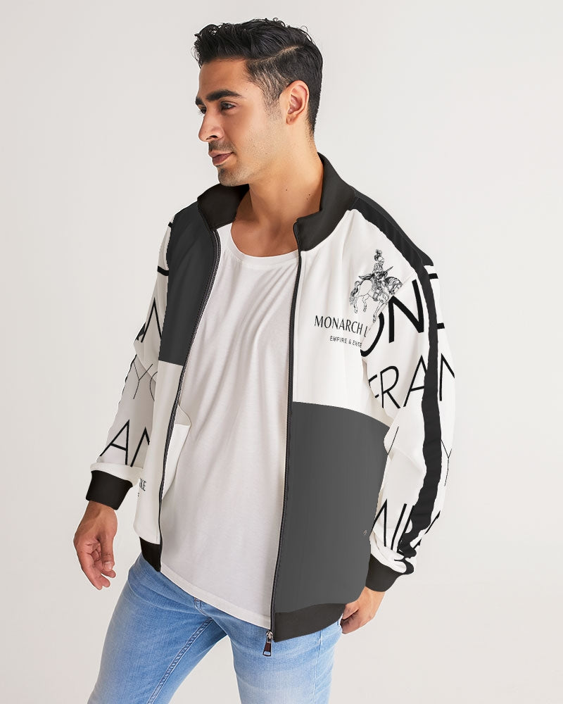 Monarch Luxury MKE - Eboni-Onyx Men's All-Over Print Stripe Sleeve Track Jacket