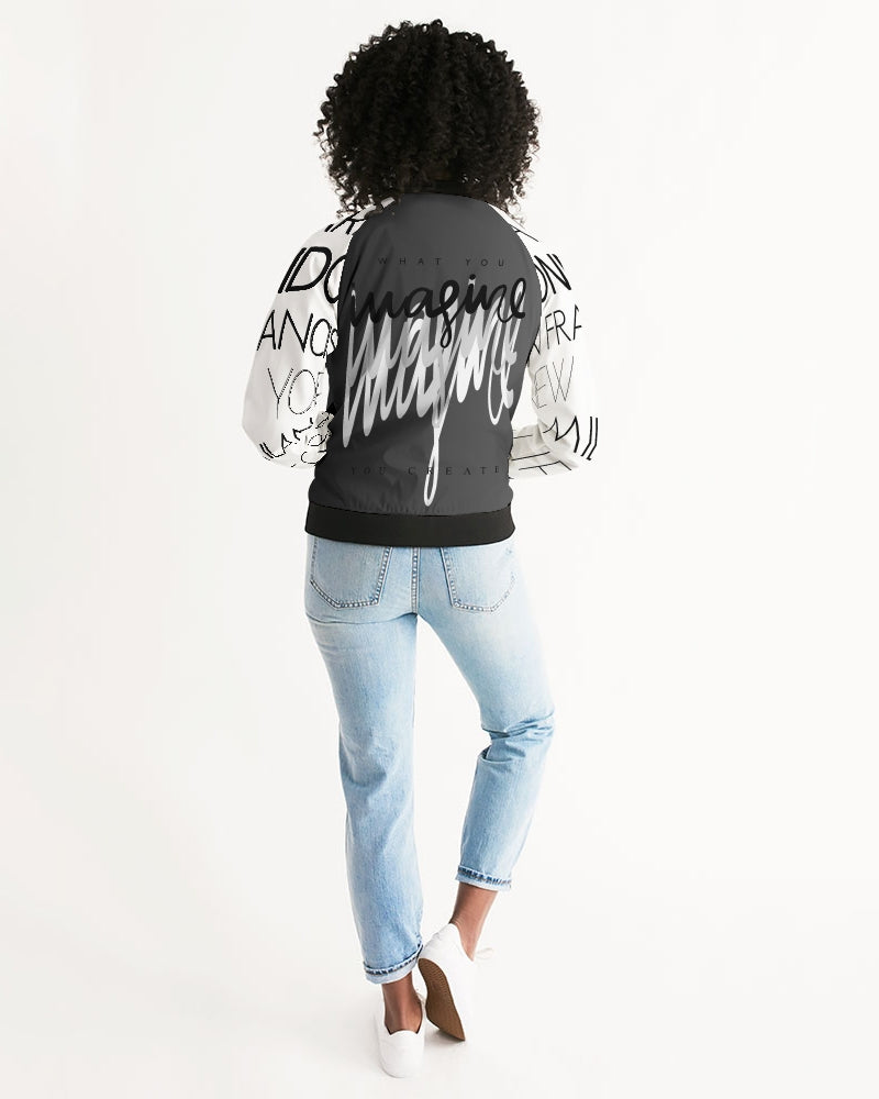 Monarch Luxury MKE - Eboni-Onyx Women's All-Over Print Bomber Jacket