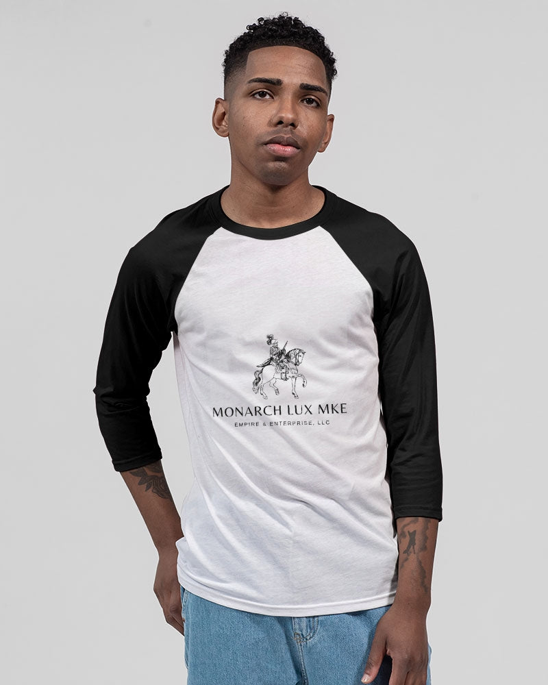 Monarch Luxury MKE - Eboni-Onyx Unisex Three-Quarter Sleeve Baseball Tee | Bella + Canvas