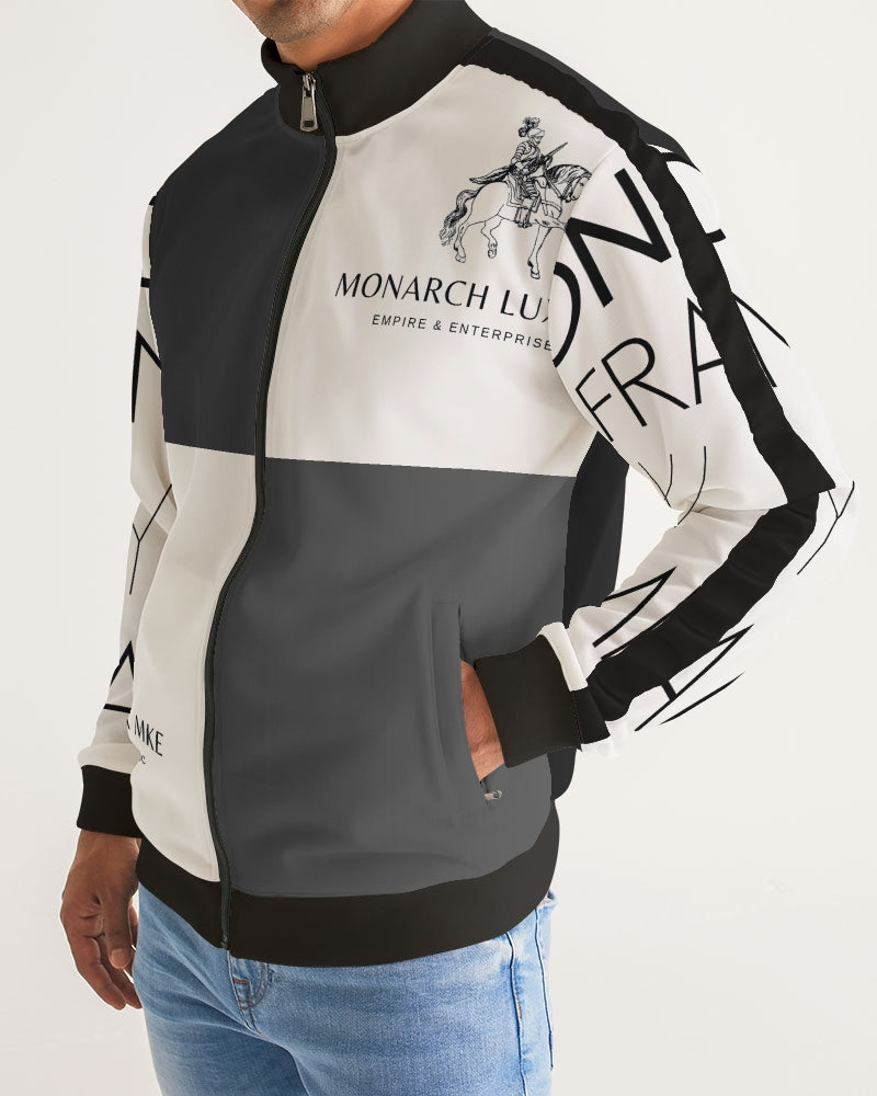 Monarch Luxury MKE - Eboni-Onyx Men's All-Over Print Stripe Sleeve Track Jacket