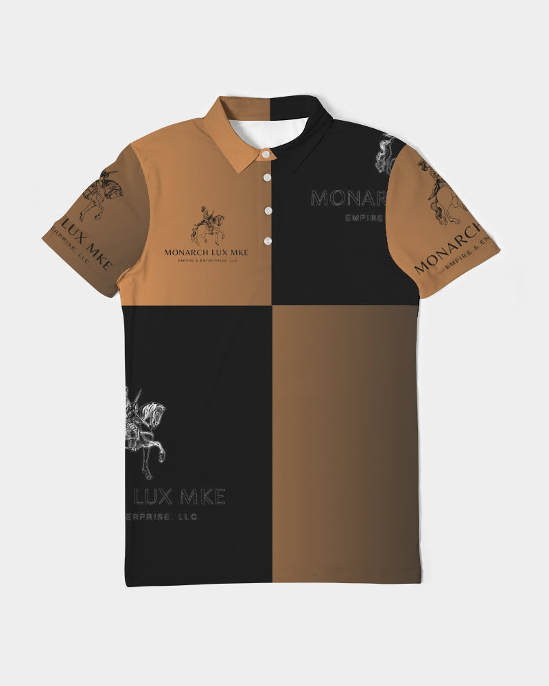 Monarch Luxury MKE - Absolute Mogul Men's All-Over Print Slim Fit Short Sleeve Polo