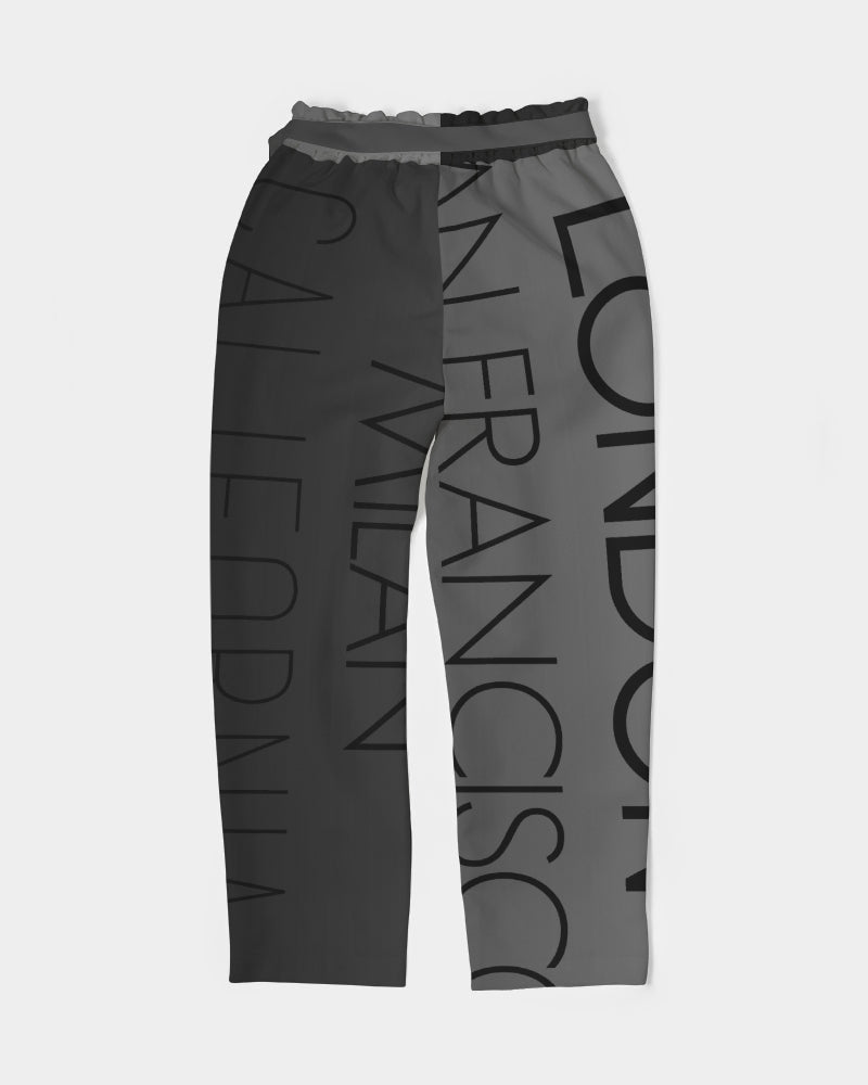 Monarch Luxury MKE - Eboni-Onyx Women's All-Over Print Belted Tapered Pants