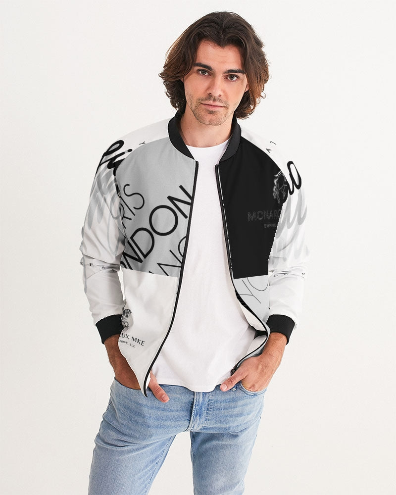 Monarch Luxury MKE - White Smoke Men's All-Over Print Bomber Jacket