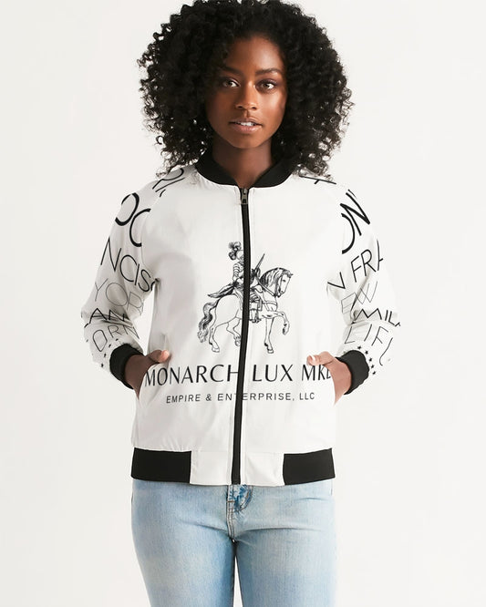 Monarch Luxury MKE - Eboni-Onyx Women's All-Over Print Bomber Jacket