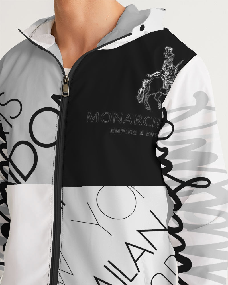 Monarch Luxury MKE - White Smoke Men's All-Over Print Windbreaker