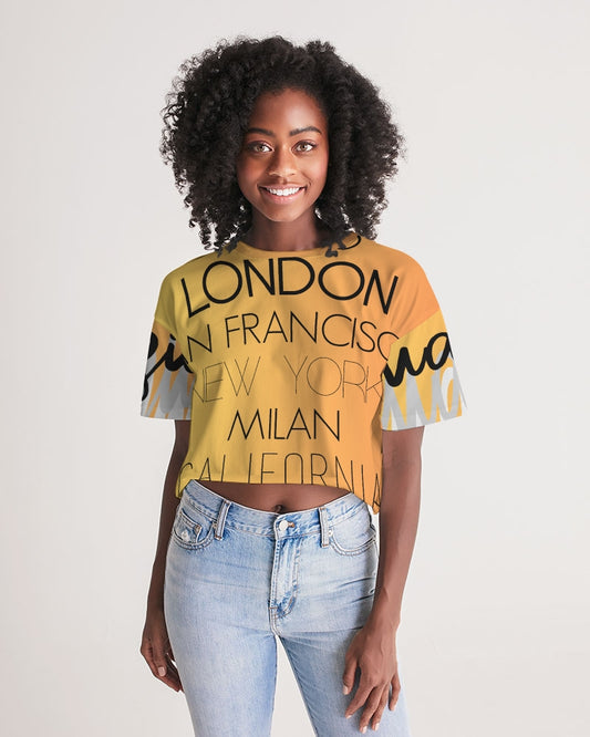 Monarch Lux MKE - Enlightened Women's All-Over Print Lounge Cropped Tee