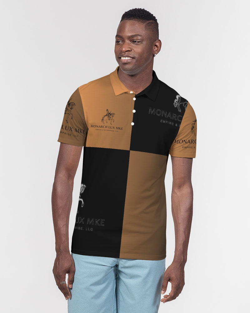 Monarch Luxury MKE - Absolute Mogul Men's All-Over Print Slim Fit Short Sleeve Polo