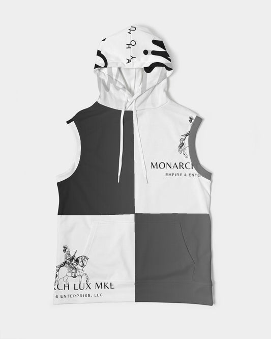 Monarch Luxury MKE - Eboni-Onyx Men's All-Over Print Heavyweight Sleeveless Hoodie